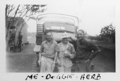 Bob Cashion and 2 friends on Hawaii 1940s
