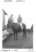 Bob Cashion on mule at Rauar Station on Hawaii 1943