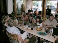 Lamsons & Schuremans in restaurant in Carlsbad Village 7-30-05