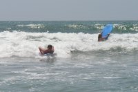 BDL Kayla boogie boarding at beach in Carlsbad 7-29-05