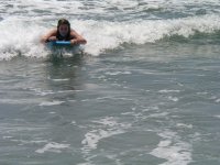 Kelly on boogie board at Carlsbad beach 7-29-05