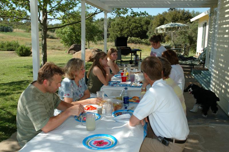 LC AML eating lunch with Schuremans at their Cameron Park home-2 5-27-05