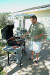 John Schureman BBQing at his home in Cameron Park 5-27-05