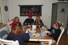 Eating Xmas dinner at Schuremans in Cameron Park 12-25-04